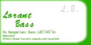 lorant bass business card